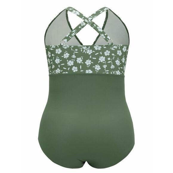 2/$25 Size 28 • 5x • BloomChic Floral Ruffle Trim Knotted One Piece Swimsuit - Picture 7 of 9